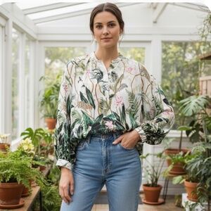 H & M Multicolor Cheetahs & Hummimg Birds Size 4